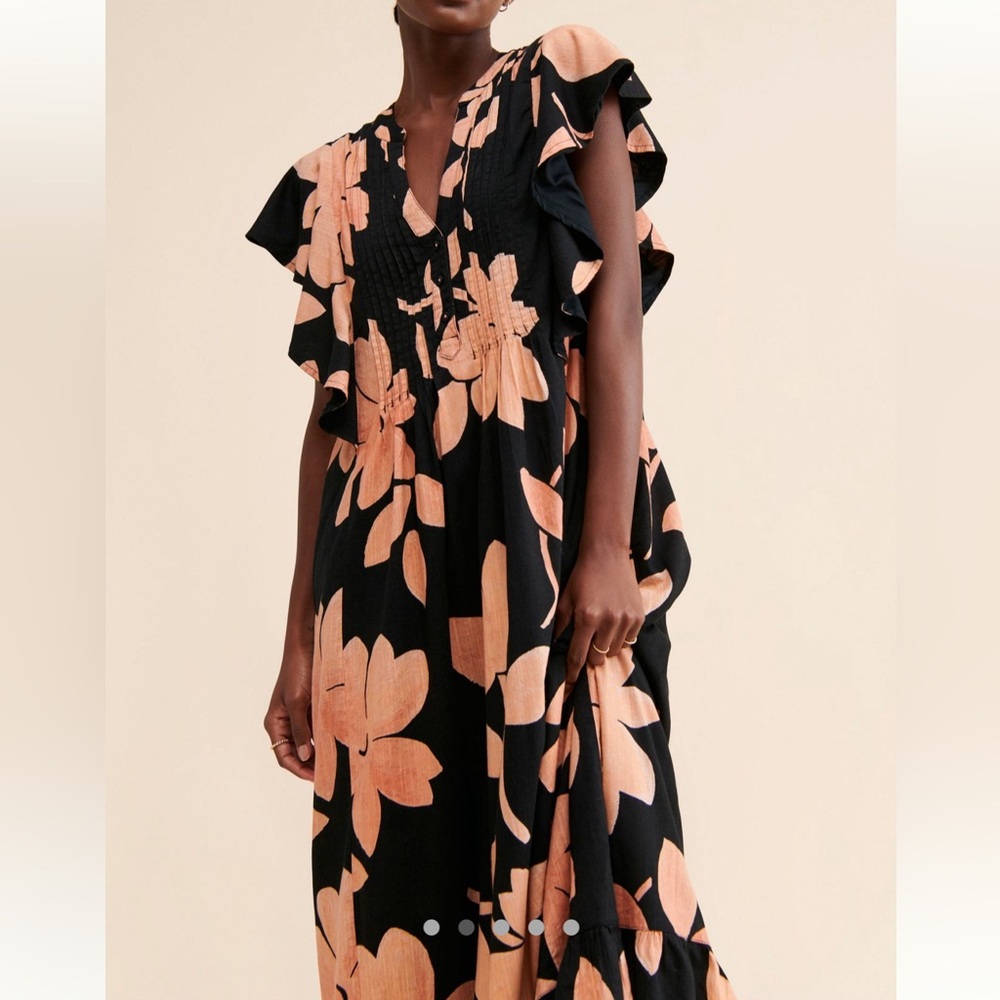 Maeve Black and Peach Floral Dress - Picture 2 of 7